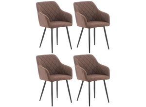 4251756455804 - 4er Set Esszimmerstuhl Shila I Samt I Stoff I Gesteppt I Mit Bodenschonern 4251756455804 - 4er Set Esszimmerstuhl Shila I Samt I Stoff I Gesteppt I Mit Bodenschonern
