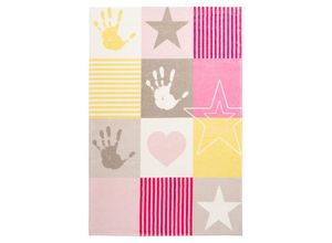 4054293093474 - Kinderteppich OBSESSION My Stars 411 Teppiche Gr B L 160 cm x 230 cm 10 mm 1 St pink Kinder Kinderzimmerteppiche Kurzflor Patchwork Design Motiv Sterne Kinderzimmer