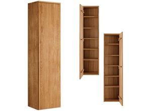 4066075032533 - Lomadox - Garderobenschrank Eiche massiv geölt SALACH-64 b h t ca 40 165 35 cm - braun