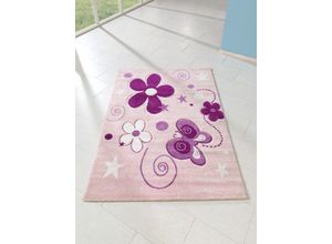 4250468531523 - Kinderteppich 170 x 120 cm rosa Schmetterling