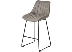 5056280705963 - Barstuhl Ascot Kunstleder Barhocker mit Rückenlehne 97cm - grau - Grau - Homescapes