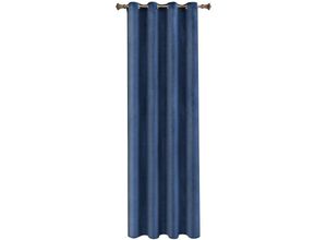 4063425128243 - Verdunklungsgardine mit Ösen in vielen Farben (1 Stück) Marineblau 140x270 cm - Marineblau - Woltu