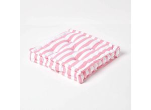 5055967423060 - Sitzkissen Breite Streifen rosa 50 x 50 x 10 cm - Rosa - Homescapes