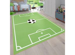 4061981094200 - Kinderteppich Bino 568 Teppiche Gr B L 200 cm x 200 cm 4 mm 1 St grün Kinder Kinderzimmerteppiche Kurzflor Spiel-Teppich Motiv Fußballfeld Kinderzimmer