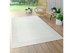 4061981085994 - Paco Home - In- & Outdoor-Teppich Mit Bordüre Für Balkon Und Terrasse Flachgewebe In Weiß 120x170 cm