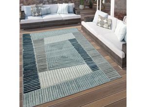 4061981006227 - Paco Home - In- & Outdoor Terrassen Teppich Geometrisches Design Pastell Türkis Grau Creme 120x170 cm