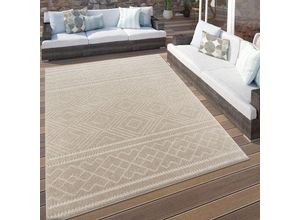 4061981224607 - Paco Home - Outdoor Teppich Wetterfest Teppich Wohnzimmer Boho Skandi Geometrisch Beige 120x170 cm