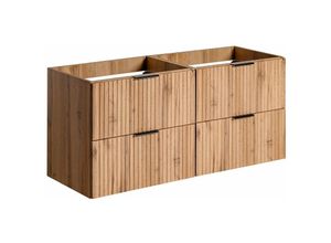 4066075083740 - Lomadox - Waschtischunterschrank 120cm ADELAIDE-56 Wotaneiche mit gerillter Front b h t 120 57 46 cm - braun 4066075083740 - Lomadox - Waschtischunterschrank 120cm ADELAIDE-56 Wotaneiche mit gerillter Front b h t 120 57 46 cm - braun