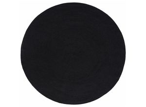 5055967498051 - Handgewebter geflochtener Teppich in Schwarz 150 cm rund - Schwarz - Homescapes 5055967498051 - Handgewebter geflochtener Teppich in Schwarz 150 cm rund - Schwarz - Homescapes