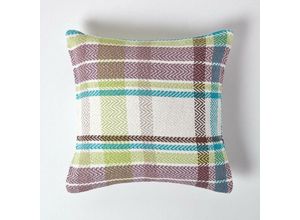 5055967470170 - Bunter Kissenbezug Falun mit Tartanmuster 60 x 60 cm - Grün-Braun - Homescapes