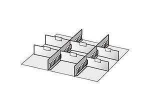 4051273630070 - Schubladen-Unterteilungen 2 Zwischenstege 6 Trennwände 50mm Stahlblech
