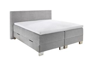 5900246504773 - Boxspringbett mit Bettkasten Donau grau 140x200