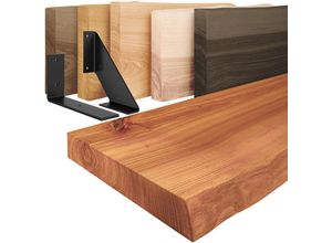 4064755133327 - Wandregal Holz Baumkante Holzregal Basic Dunkel Schwarz 90cm LW-01-A-004-90LS - Dunkel - Lamo Manufaktur 4064755133327 - Wandregal Holz Baumkante Holzregal Basic Dunkel Schwarz 90cm LW-01-A-004-90LS - Dunkel - Lamo Manufaktur