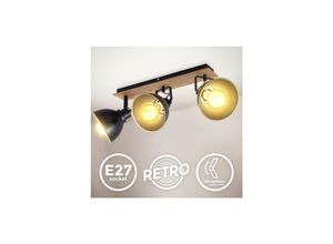 4057722008551 - Led Deckenleuchte Retro Spotlampe Vintage Holz Industrie Wohnzimmer Flur E27