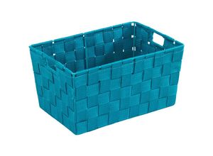 4008838314630 - Aufbewahrungskorb WENKO Adria Aufbewahrungsboxen Gr B H T 30 cm x 15 cm x 35 cm blau (petrol) Körbe Aufbewahrungsboxen