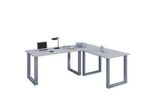 Image of Eckschreibtisch Computer Schreibtisch Arbeitstisch PC Tisch Bürotisch grau