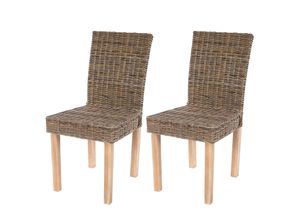 4052826053810 - 2er-Set Esszimmerstuhl Korbstuhl Stuhl Küchenstuhl Littau Kubu-Rattan