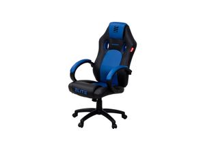 4056551044358 - ELITE Gaming-Stuhl EXODUS Armpolster 45-55cm Sitzhöhe extrabreite Sitzfläche Wippmechanik MG100 (Schwarz Blau)