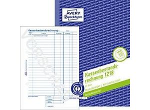 4004182012185 - Avery® Zweckform Kassenbestandsrechnung 1218 A5 mit Ausfüllhilfe ohne Durchschläge perforiert & gelocht Blauer Engel weiß 1 Buch mit 50 Blatt