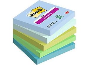 4054596924284 - Post-it Super-Haftnotizen Oasis 76 x 76 mm Sortiert 90 Blatt 5 Stück