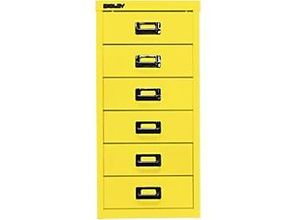 5020073770070 - Schubladenschrank MultiDrawer? 29er Serie L296102 Stahl 6 Schubladen (Vollauszug) A4 278 x 59 x 38 cm gelb