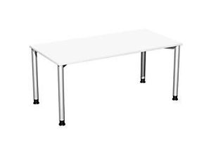 4038933482941 - Flex höhenverstellbarer Schreibtisch weiß silber rechteckig 4-Fuß-Gestell silber 1600 x 800 cm