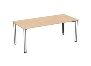 4038933487960 - Flex Schreibtisch buche silber rechteckig 4-Fuß-Gestell silber 1800 x 800 cm