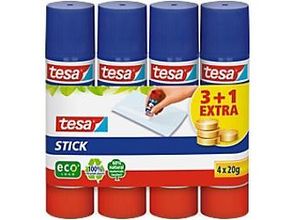 4042448167866 - tesa® Klebestift STICK eco Inhalt 20 g mit Rollstopp lösungsmittelfrei 100 % Recycling-Kunststoff 3 Stück + 1 gratis