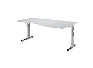 4032062010785 - Matrix Höhenverstellbar Schreibtisch Freiform Melaminharzbeschichtete Spanplatte Metall C-Fuß 1800 x 1000 x 850 mm