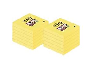 4046719941964 - Post-it Super Sticky Notes Haftnotizen 76 x 76 mm gelb 90 Blatt Vorteilspack 12 Blöcke + 12 Blöcke GRATIS