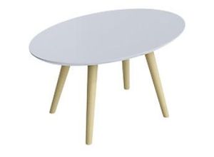 3660141226355 - Beistelltisch SCANDI oval 4-Fuß Gestell aus Massivholz B 650 x T 400 x H 350 mm weiß  Buche