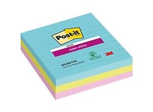 0076308871697 - Post-it® Super Sticky Notes Cosmic 675-3SS-COS 101 x 101 mm farbig & liniert 3 Blöcke á 70 Blatt