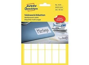 4004182033241 - AVERY Zweckform 3324 Universaletiketten Weiß 38 x 18 mm 27 Blatt à 24 Etiketten