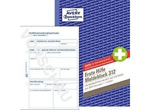 4004182003121 - AVERY® Zweckform Meldeblock „Erste Hilfe DGUV Vorschrift 1“ gelocht 50 Blatt weiß DIN A5 hoch