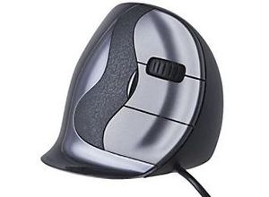 8719274673040 - BakkerElkhuizen Evoluent D Ergonomische Maus USB Anthrazit 6 Tasten 800 dpi 1600 dpi 2400 dpi 3200 dpi Ergonomisch