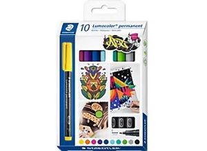 4007817086100 - STAEDTLER Lumocolor OHP-Marker Rundspitze Fein Farbig sortiert Nicht nachfüllbar 10 Stück