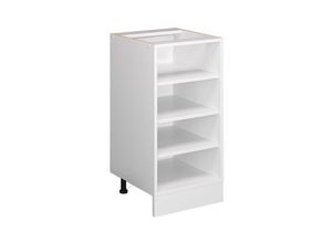 4066731044900 - Regalunterschrank Küchenschrank Küchenzeile R-Line 40 cm Weiß Fächer Arbeitsplatte