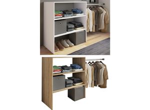 4051814404030 - Ebuy24 - Dacho1 Kleiderschrank Regal mit 1x Kleiderstange 3 Ablagen Eiche dekor - Eiche