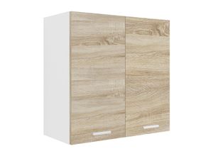 4051814422850 - Küchenschrank Breite 60 cm Holztür Hängeschrank Küche Küchenmöbel Esilo (Farbe Weiß   Sonoma-Eiche)