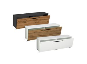 4051814422188 - Holz TV Lowboard Möbel Fernsehschrank Tisch Konsole Fernsehtisch Arila M (Farbe Anthrazit   Honig-Eiche)