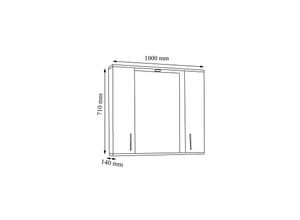 4051814423673 - Badspiegel Wandspiegel Breite 100 cm Hängespiegel Spiegelschrank Badezimmer Drehtür grifflos Beleuchtung Silora XL (Farbe Anthrazit)