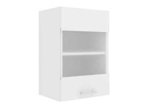 4051814423086 - Küchenschrank Breite 40 cm Matt Glastür Hängeschrank Küche Küchenmöbel Esilo (Farbe Weiß)