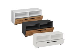 4051814422201 - Holz TV Lowboard Möbel Fernsehschrank Tisch Konsole Fernsehtisch Arila L (Farbe Weiß   Honig-Eiche)