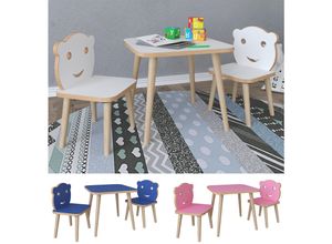 4051814420610 - 3-tlg Sitzgruppe Kinderzimmer Kindermöbel Tisch Stuhl Kinder LiLuLa (Farbe Pink)