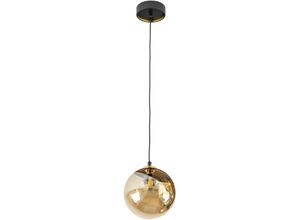 8435435334802 - Schuller Lighting - Schuller dark Globe Pendel-Deckenleuchte Schwarz Messing Bernstein G9