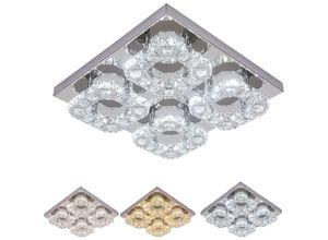 9331632028720 - Greelustr - Modern Kristall Kronleuchter Deckenlampe led Deckenleuchten Wohnzimmer 4 Lichter