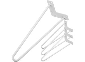 8434852086110 - Tischbeine für Schreibtische Schränke Möbel aus Stahl 2 Stangen 41 cm weiss 4-Pack - Primematik