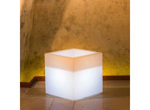 8056450701181 - Tekcnoplast - Harz-Blumentopf Cube mit Led h40 40x40 weisser Lampe