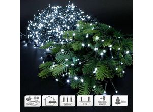 8719987707582 - Led Cluster Lichterkette 36m mit 1800 LEDs Kaltweiß 3m Stromkabel IP44 Clusterlichterkette Büschellichterkette für Weihnachten Weihnachtsbaum