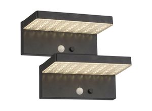 3700710832454 - Arum Lighting - 2er-Set estrella Equi Solar-Wandleuchten 60W Präsenzmelder 3 Modi